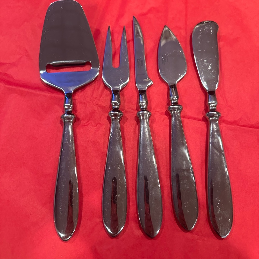 Vintage Hampton Forge 5 pc. Stainless Steel Cheese Serving Set